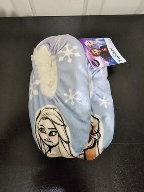 Kids Light Blue "Frozen" Plush Slippers with Snowflake Design